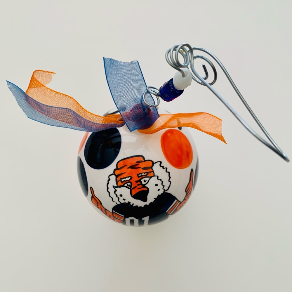 Auburn University Aubie War Eagle Ornament Orange Blue Polka Dots